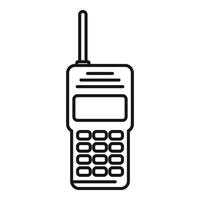 ícone de walkie-talkie de guarda, estilo de estrutura de tópicos vetor