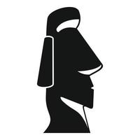 ícone da cabeça da ilha de páscoa, estilo simples vetor