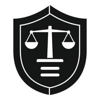 ícone do escudo do promotor, estilo simples vetor