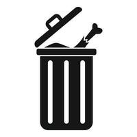 ícone de lata de lixo de aço, estilo simples vetor
