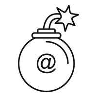 ícone de bomba de correio, estilo de estrutura de tópicos vetor