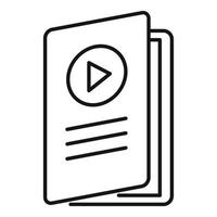 ícone de pasta de videoaula, estilo de estrutura de tópicos vetor