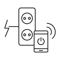 ícone de eletricidade de controle inteligente, estilo de estrutura de tópicos vetor