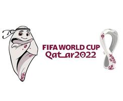 mascote copa do mundo da fifa qatar 2022 com símbolo de logotipo oficial design mundial ilustração vetorial abstrata vetor