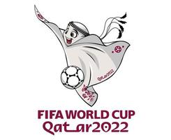 mascote copa do mundo da fifa qatar 2022 logotipo oficial e design de símbolo de balão ilustração vetorial abstrata vetor