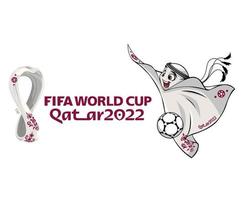 mascote copa do mundo da fifa qatar 2022 com logotipo oficial e design de símbolo de campeão de balão ilustração vetorial abstrata vetor