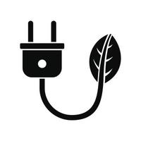 ícone de plugue de energia ecológica, estilo simples vetor