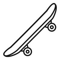 ícone de skate moderno lateral, estilo de estrutura de tópicos vetor