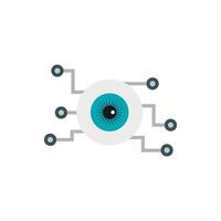 ícone de olhos cibernéticos, estilo simples vetor