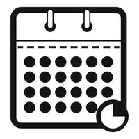 ícone de negócios de calendário, estilo preto simples vetor