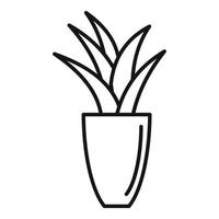 ícone de vaso de flores de escritório, estilo de estrutura de tópicos vetor