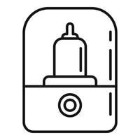 ícone de esterilizador de mamadeira, estilo de estrutura de tópicos vetor
