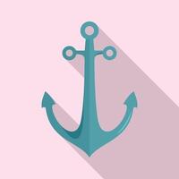 ícone de âncora de navio, estilo simples vetor