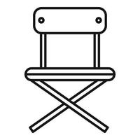 ícone de cadeira portátil de acampamento, estilo de estrutura de tópicos vetor