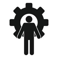 ícone de administração da roda de engrenagem, estilo simples vetor