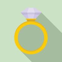 ícone de anel de diamante cerimonial, estilo simples vetor