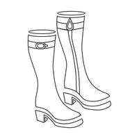 ícone de botas femininas, estilo de estrutura de tópicos vetor