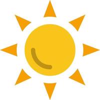 modelo de banner de ícone de vetor de ícone de cor plana de sol brilhante de praia