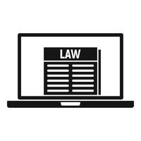 ícone de laptop de lei, estilo simples vetor