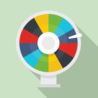 ícone da roda da sorte colorida, estilo simples vetor