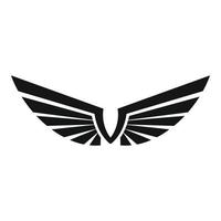 ícone de asas do emblema, estilo simples vetor