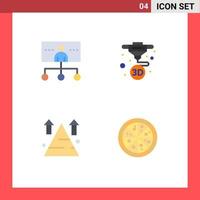 pacote de ícones de vetores de estoque de 4 sinais e símbolos de linha para elementos de design de vetores editáveis de seta de máquina de gerenciamento de montanha de negócios