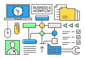 Free Business Linear e Elementos de fluxo de trabalho vetor