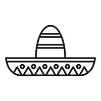 ícone do sombrero mexicano, estilo de estrutura de tópicos vetor