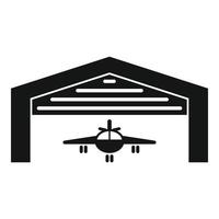 ícone moderno do hangar, estilo simples vetor