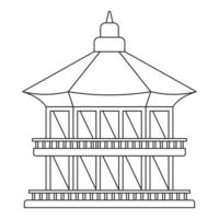 ícone do templo de taiwan, estilo de estrutura de tópicos vetor