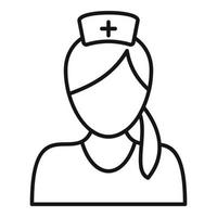 ícone de enfermeira profissional, estilo de estrutura de tópicos vetor
