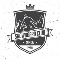 clube de snowboard. ilustração vetorial. vetor