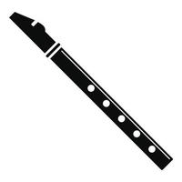 ícone clássico da flauta, estilo simples vetor