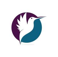 logotipo do pássaro colibri. ilustração vetorial de beija-flor voador exótico isolado no fundo branco vetor