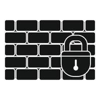 ícone de firewall de tijolo, estilo simples vetor