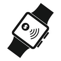 smartwatch nfc pay icon, estilo simples vetor