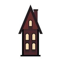 casa marrom de dois andares com ícone de chaminé vetor