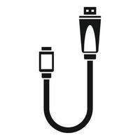 ícone do cabo usb da câmera, estilo simples vetor