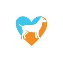 modelo de vetor de design de logotipo de amor de cachorro. vetor de logotipo de ícone de cachorro