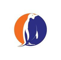 design de ilustração de ícone de vetor de modelo de logotipo de pinguim criativo