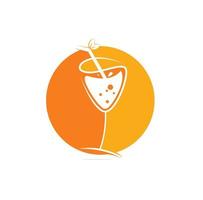 ilustração em vetor de conceito de design de logotipo de suco de laranja