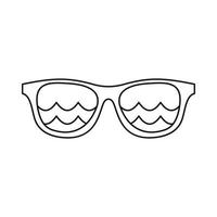 óculos de sol para ícone do surf, estilo de estrutura de tópicos vetor