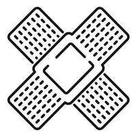 cruz ícone de gesso médico, estilo de estrutura de tópicos vetor