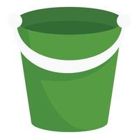 ícone de balde verde, estilo simples vetor