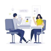 design de ilustração de recrutamento de entrevista de emprego vetor