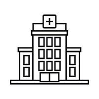 ícone do hospital, estilo de estrutura de tópicos vetor