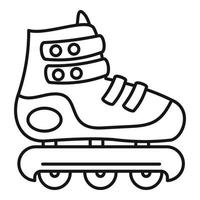 ícone de patins em linha protegido, estilo de estrutura de tópicos vetor