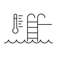 ícone de controle de piscina de temperatura automática, estilo de estrutura de tópicos vetor