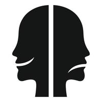 ícone da doença do transtorno bipolar, estilo simples vetor