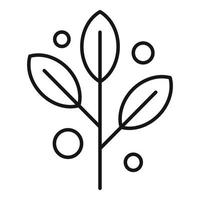 ícone de ramo de ervas, estilo de estrutura de tópicos vetor